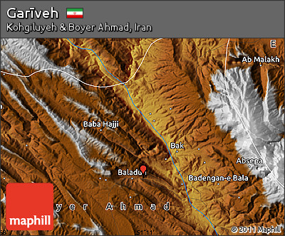 Physical Map of Garīveh