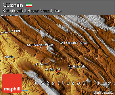 Physical Map of Gūznān