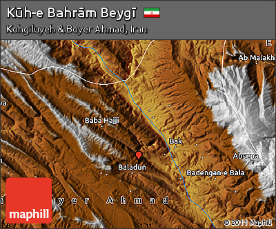 Physical Map of Kūh-e Bahrām Beygī