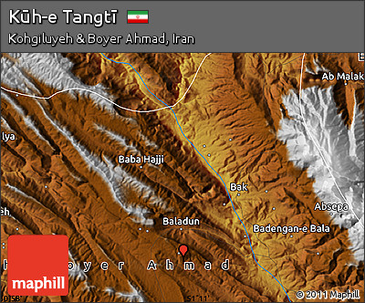 Physical Map of Kūh-e Tangtī