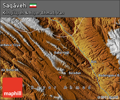 Physical Map of Saqāveh