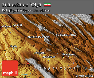 Physical Map of Sīlārestān-e `Olyā