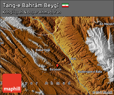 Physical Map of Tang-e Bahrām Beygī