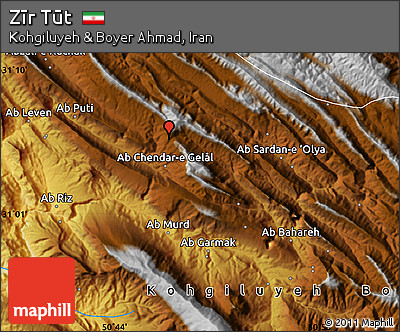 Physical Map of Zīr Tūt
