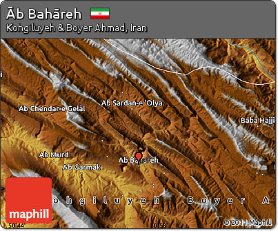 Physical Map of Āb Bahāreh
