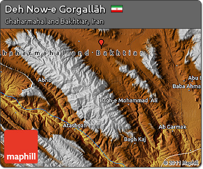 Physical Map of Deh Now-e Gorgallāh