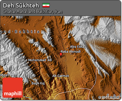 Physical Map of Deh Sūkhteh