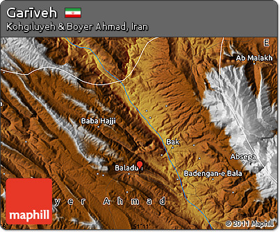 Physical Map of Garīveh