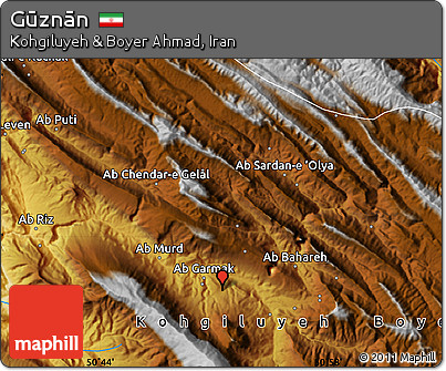 Physical Map of Gūznān