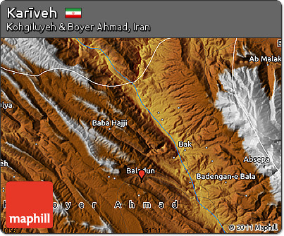 Physical Map of Karīveh