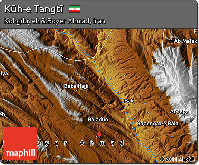 Physical Map of Kūh-e Tangtī