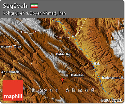 Physical Map of Saqāveh