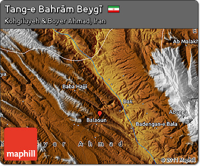 Physical Map of Tang-e Bahrām Beygī