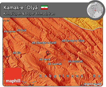Political Map of Kamak-e `Olyā