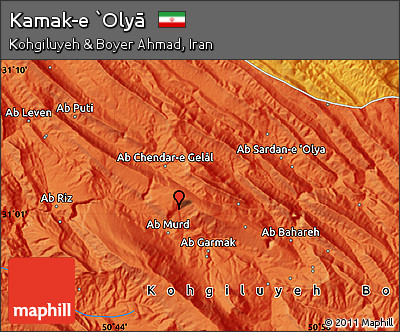 Political Map of Kamak-e `Olyā