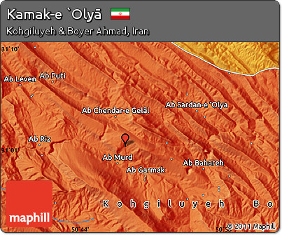 Political Map of Kamak-e `Olyā