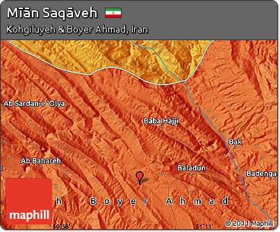 Political Map of Mīān Saqāveh