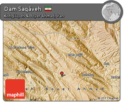 Satellite Map of Dam Saqāveh