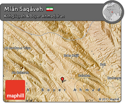Satellite Map of Mīān Saqāveh
