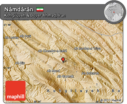 Satellite Map of Nāmdārān