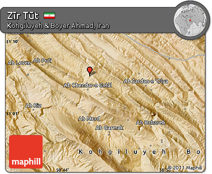 Satellite Map of Zīr Tūt
