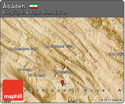 Satellite Map of Ābādeh