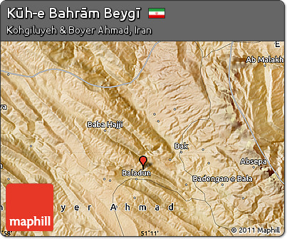 Satellite Map of Kūh-e Bahrām Beygī
