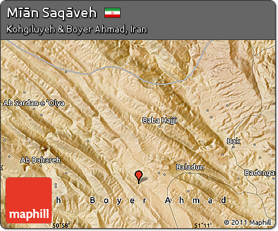 Satellite Map of Mīān Saqāveh