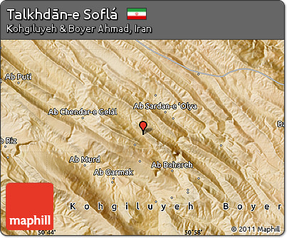 Satellite Map of Talkhdān-e Soflá