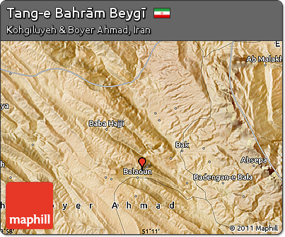 Satellite Map of Tang-e Bahrām Beygī