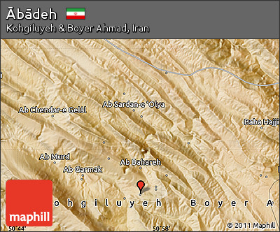 Satellite Map of Ābādeh