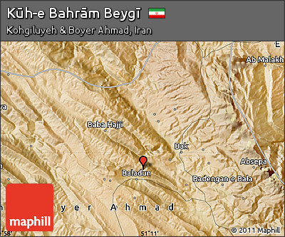 Satellite Map of Kūh-e Bahrām Beygī