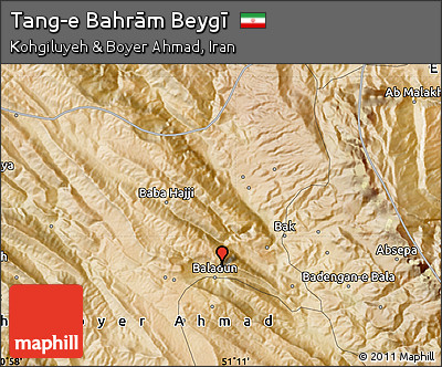 Satellite Map of Tang-e Bahrām Beygī