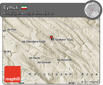 Shaded Relief Map of Eymūk
