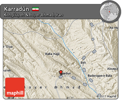 Shaded Relief Map of Karradūn