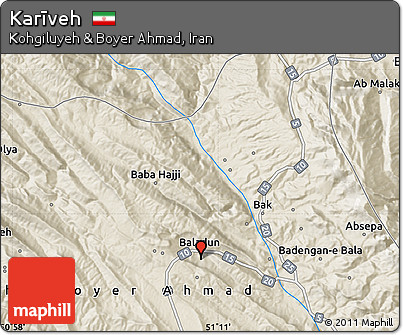 Shaded Relief Map of Karīveh