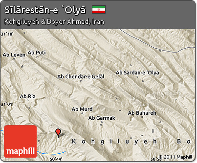 Shaded Relief Map of Sīlārestān-e `Olyā