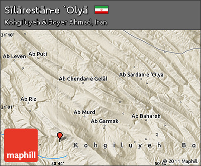 Shaded Relief Map of Sīlārestān-e `Olyā