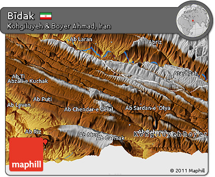 Physical Panoramic Map of Bīdak