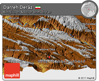 Physical Panoramic Map of Darreh Derāz