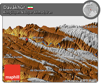 Physical Panoramic Map of Davākhūr