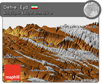 Physical Panoramic Map of Deh-e `Eyd