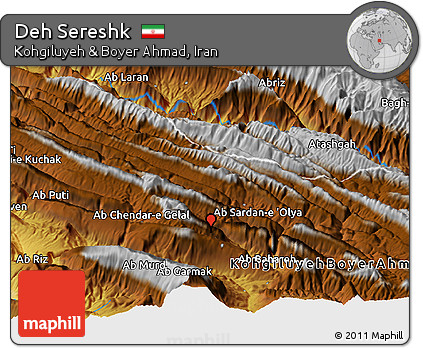 Physical Panoramic Map of Deh Sereshk
