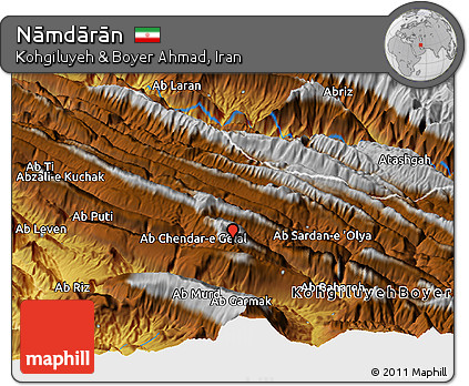 Physical Panoramic Map of Nāmdārān
