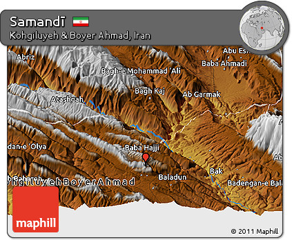Physical Panoramic Map of Samandī