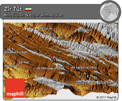 Physical Panoramic Map of Zīr Tūt