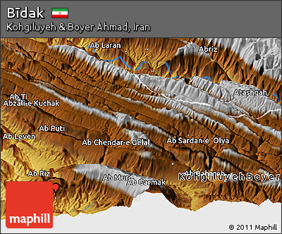 Physical Panoramic Map of Bīdak