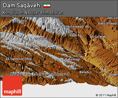 Physical Panoramic Map of Dam Saqāveh