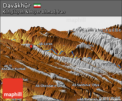 Physical Panoramic Map of Davākhūr