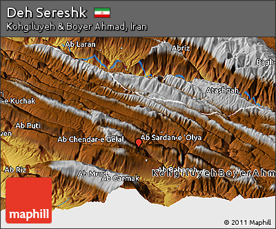 Physical Panoramic Map of Deh Sereshk